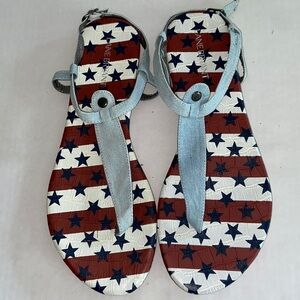 Lane Bryant Flag Inspired Patriotic Thong Sandals
